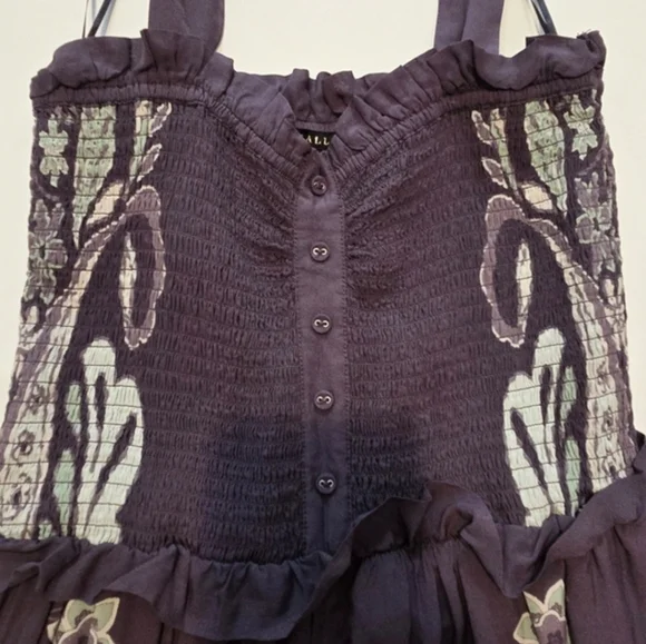 Caballero Rose Graphite Protea Paisley Jumpsuit Square neck Sleeveless Viscosei - Picture 6 of 13